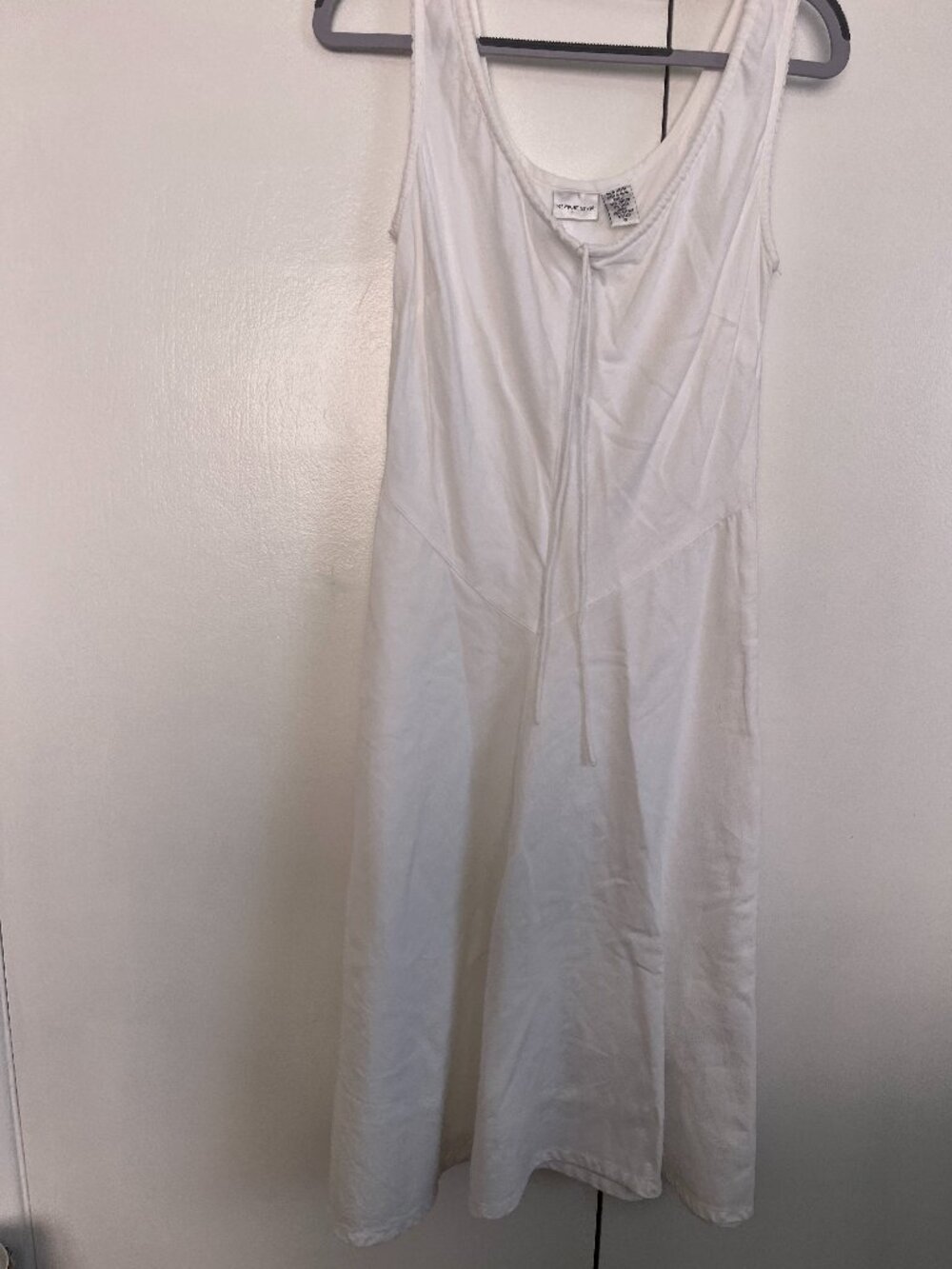 Newport News Vintage white cotton/linen summer dress — size 10